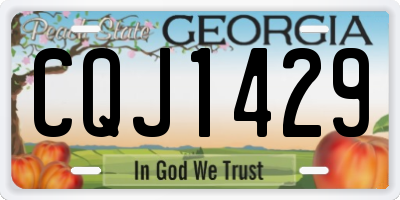 GA license plate CQJ1429