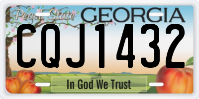 GA license plate CQJ1432