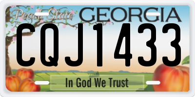 GA license plate CQJ1433