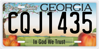 GA license plate CQJ1435