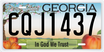 GA license plate CQJ1437