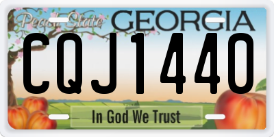 GA license plate CQJ1440