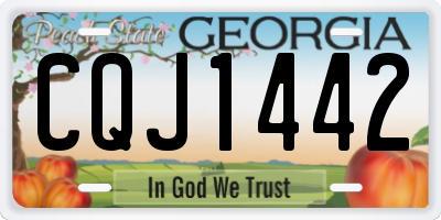 GA license plate CQJ1442