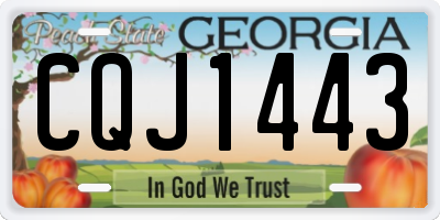 GA license plate CQJ1443