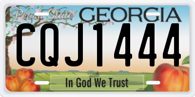 GA license plate CQJ1444