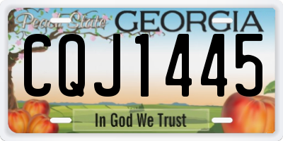 GA license plate CQJ1445