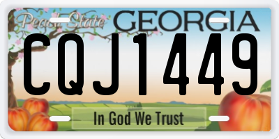 GA license plate CQJ1449