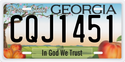 GA license plate CQJ1451