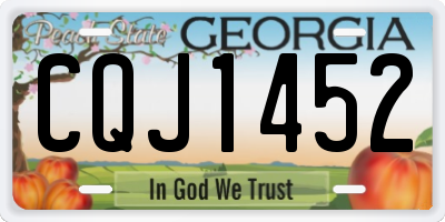 GA license plate CQJ1452