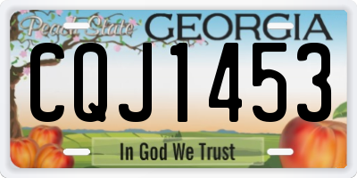 GA license plate CQJ1453