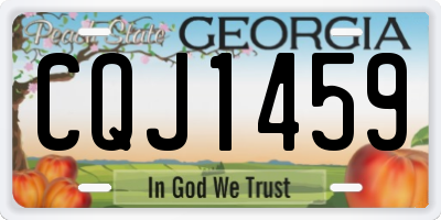 GA license plate CQJ1459