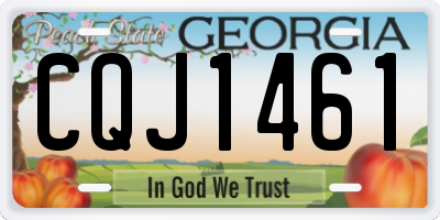 GA license plate CQJ1461