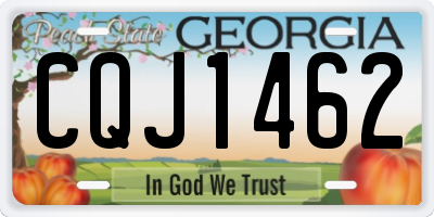 GA license plate CQJ1462