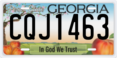 GA license plate CQJ1463