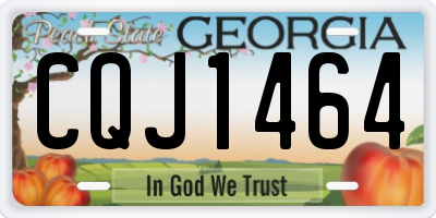 GA license plate CQJ1464