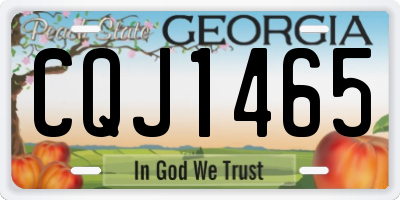 GA license plate CQJ1465