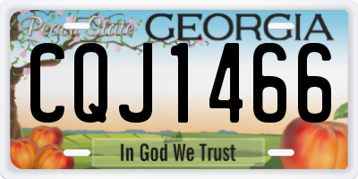 GA license plate CQJ1466