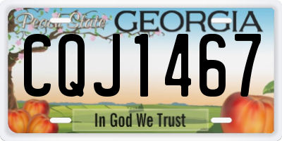 GA license plate CQJ1467