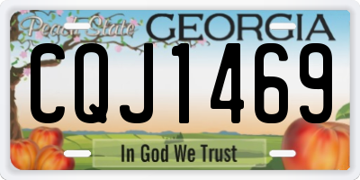 GA license plate CQJ1469