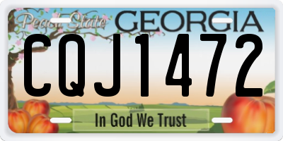 GA license plate CQJ1472