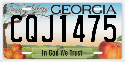 GA license plate CQJ1475