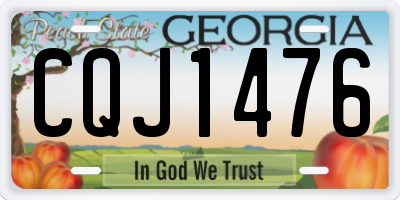 GA license plate CQJ1476