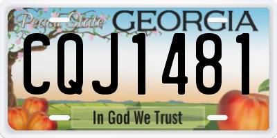 GA license plate CQJ1481