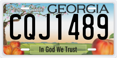 GA license plate CQJ1489