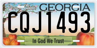 GA license plate CQJ1493