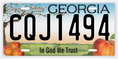 GA license plate CQJ1494