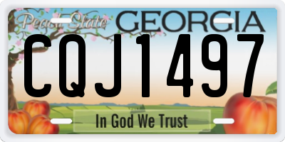 GA license plate CQJ1497