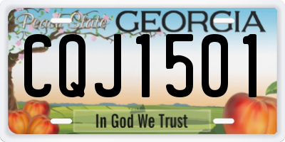 GA license plate CQJ1501