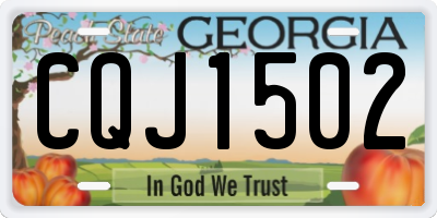 GA license plate CQJ1502