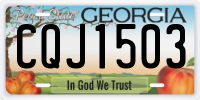 GA license plate CQJ1503