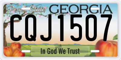 GA license plate CQJ1507