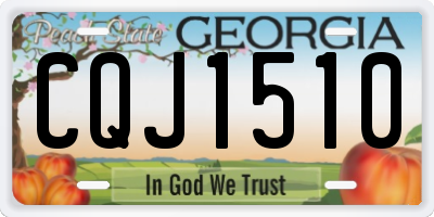 GA license plate CQJ1510
