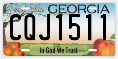 GA license plate CQJ1511