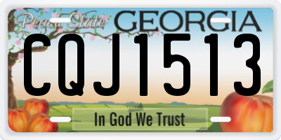 GA license plate CQJ1513