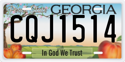 GA license plate CQJ1514