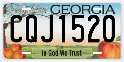 GA license plate CQJ1520