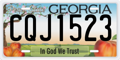 GA license plate CQJ1523