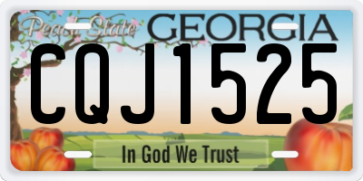 GA license plate CQJ1525