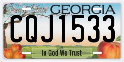 GA license plate CQJ1533
