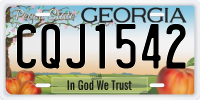 GA license plate CQJ1542