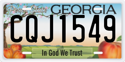 GA license plate CQJ1549