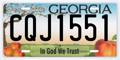 GA license plate CQJ1551