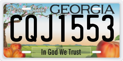GA license plate CQJ1553
