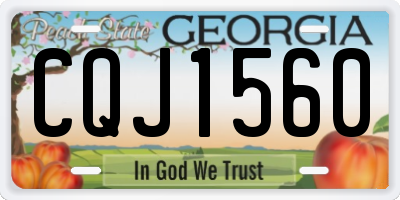 GA license plate CQJ1560