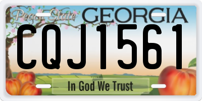 GA license plate CQJ1561