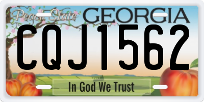 GA license plate CQJ1562
